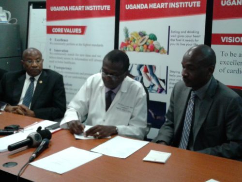 Dr. Peter Lwabi, Dept. Director Uganda Heart Institute and Nathan Mulure, Head of business East & Southern Africa, Novartis.
